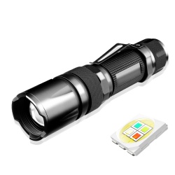 Zoomable LED Flashlight Multifunctional Tactical Torch Red Green Blue White Hunting Fishing Lamp 18650 AAA